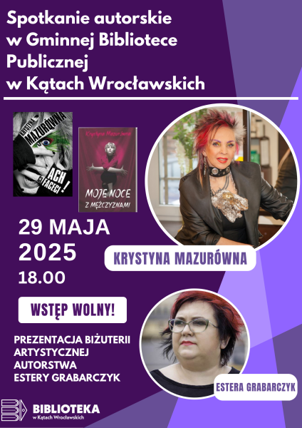 Spotkanie autorskie z Krystyną Mazurówną i prezentacja bizuterii Estery Grabarczyk